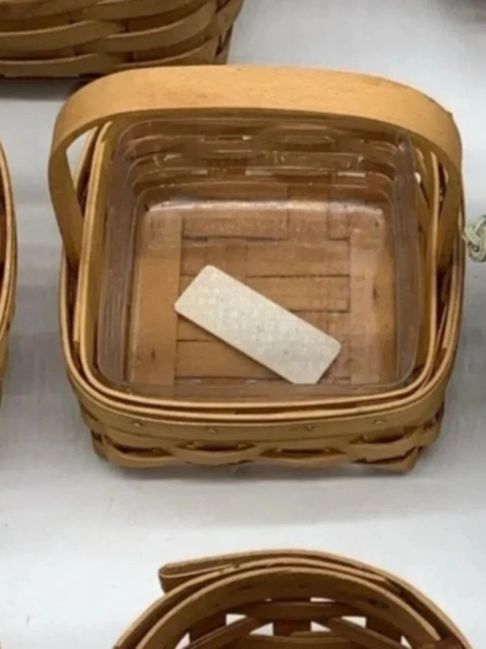 Longaberger Tarragon Booking Basket with Plastic Protector